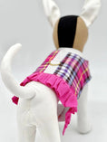 Load image into Gallery viewer, Pink Plaid Harness Vest with Ruffle Trim