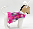 Load image into Gallery viewer, Pink Plaid Harness Vest with Ruffle Trim