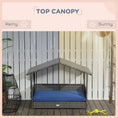Load image into Gallery viewer, PawHut Wicker Dog House Outdoor With Canopy, Rattan Dog Bed With Water-resistant Cushion, For Small And Medium Dogs, Dark Blue