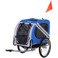 Load image into Gallery viewer, Aosom Dog Bike Trailer Pet Cart Bicycle Wagon Cargo Carrier Attachment For Travel With 3 Entrances Large Wheels For Off-Road & Mesh Screen
