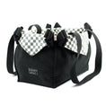Load image into Gallery viewer, Susan Lanci Designs Black Double Nouveau Bow Luxury Carrier with Windsor Check Flaps
