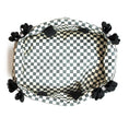 Load image into Gallery viewer, Susan Lanci Designs Black Double Nouveau Bow Luxury Carrier with Windsor Check Flaps
