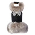 Load image into Gallery viewer, Susan Lanci Designs Platinum Glitzerati Nouveau Bow Silver Fox Faux Fur Coat
