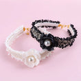 Load image into Gallery viewer, Handwoven Tweed Flower Collar Necklace
