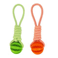 Load image into Gallery viewer, Dog Toys Treat Balls Interactive Hemp Rope Rubber Leaking Balls For Small Dogs Chewing Bite Resistant Toys Pet Tooth Cleaning Bite Resistant Toy Ball For Pet Dogs Puppy
