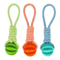 Load image into Gallery viewer, Dog Toys Treat Balls Interactive Hemp Rope Rubber Leaking Balls For Small Dogs Chewing Bite Resistant Toys Pet Tooth Cleaning Bite Resistant Toy Ball For Pet Dogs Puppy
