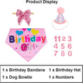 Load image into Gallery viewer, Dog Birthday Party Supplies Boy Girl Dog Birthday Hat With Numbers Dog Puppy Birthday Bandana Hat Bow  Puppy Birthday Hat
